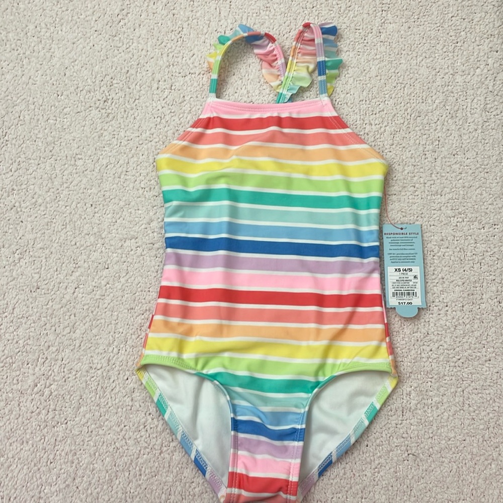 Cat & jack rainbow girl swimsuit